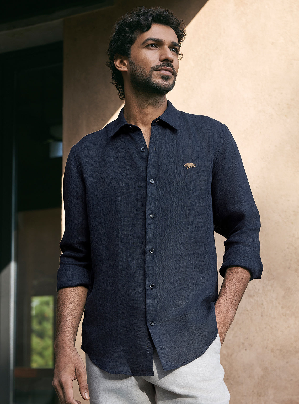 Prussian Navy Linen Shirt