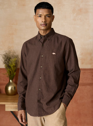Saddle Cotton Melange Shirt
