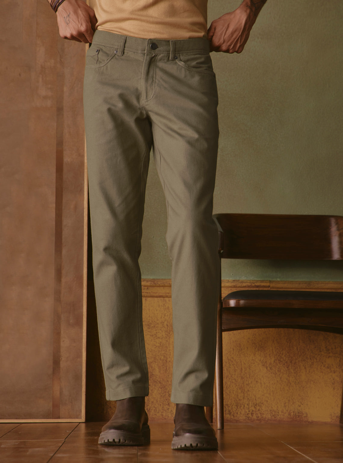 Field Olive Cotton Trouser