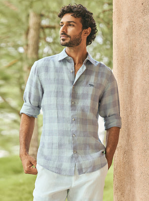 Checkmate Grey European Linen Shirt