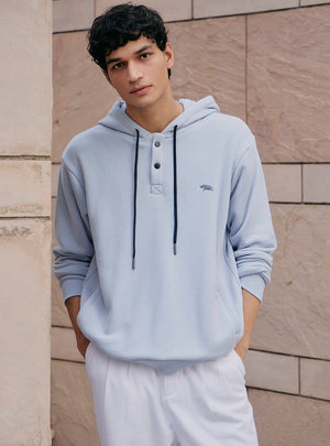 Gull Blue Cotton Triblend Pullover
