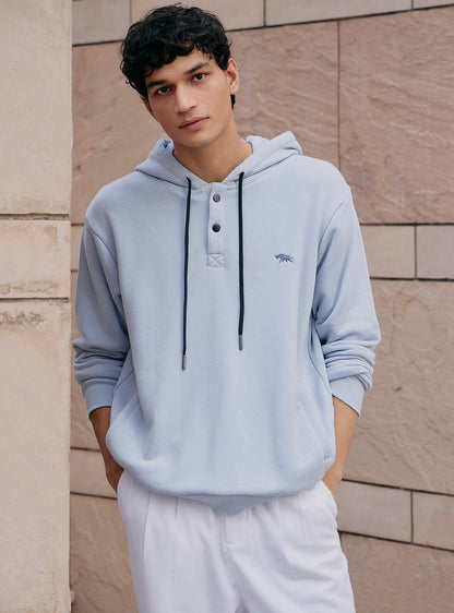 Gull Blue Cotton Triblend Pullover