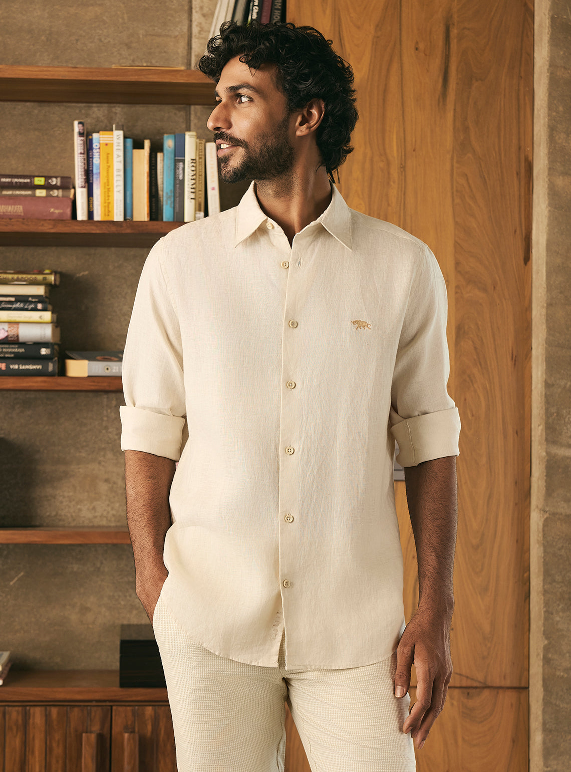 Sand Beige European Linen Shirt