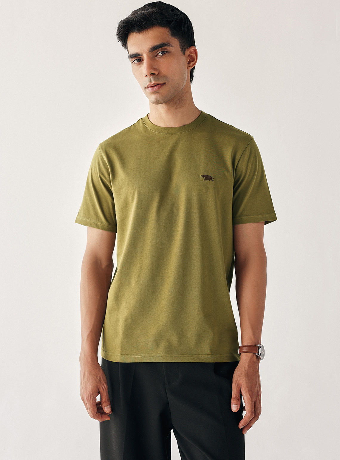 Teak Olive Cotton Crew