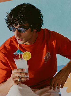 Negroni Rust Cotton Print Crewneck
