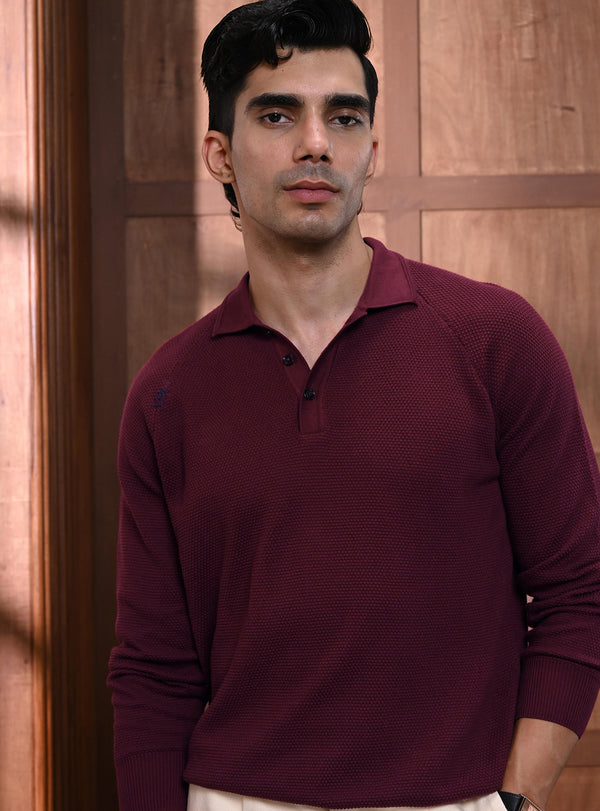 Deep Ruby Cotton Pullover