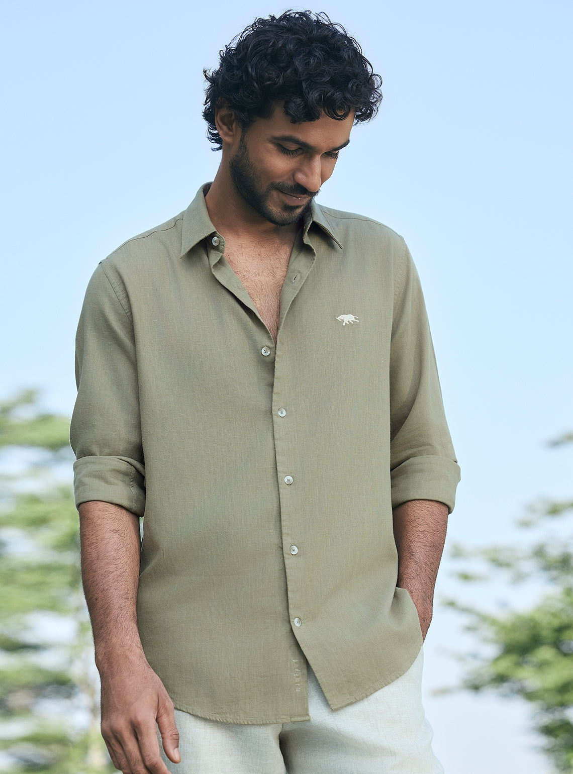 Zenith Olive Lyocell Linen Shirt