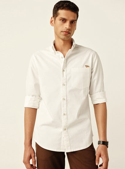 Classic Clean White Cotton Oxford Shirt