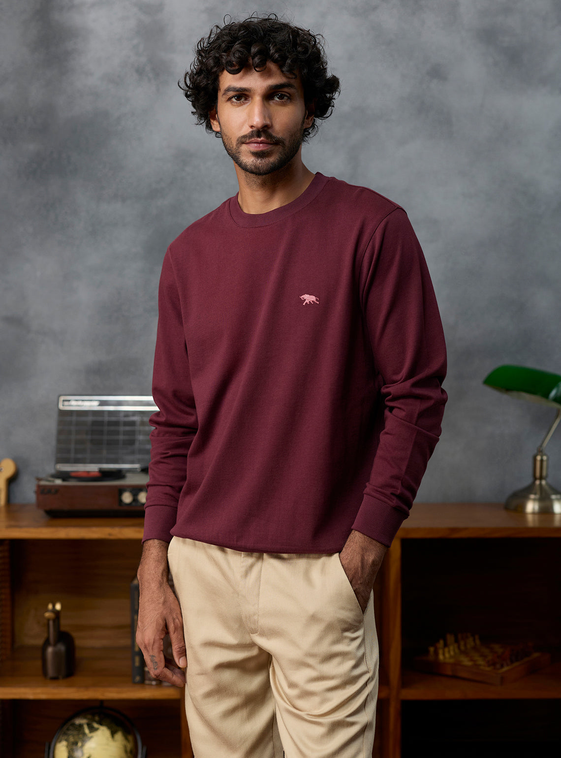 Replay Burgundy Cotton Sweatshirt
