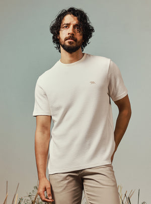 Summit Off White Cotton Crewneck Tee
