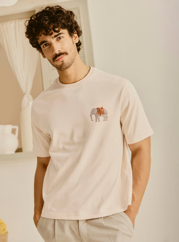 Menorca Off-White Cotton Crewneck