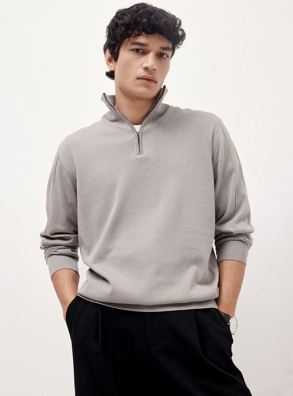 Nobel Grey Cotton Pullover