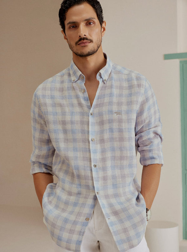 Sky Check Linen Shirt