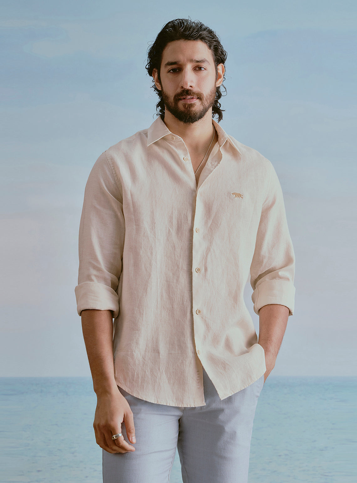 Sand Beige Linen Shirt