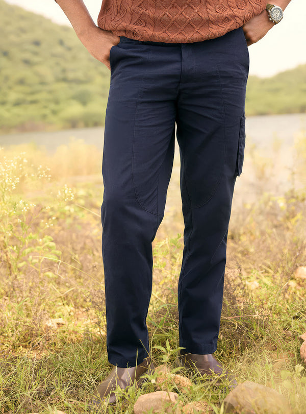 Valhalla Navy Cotton Canvas Cargo