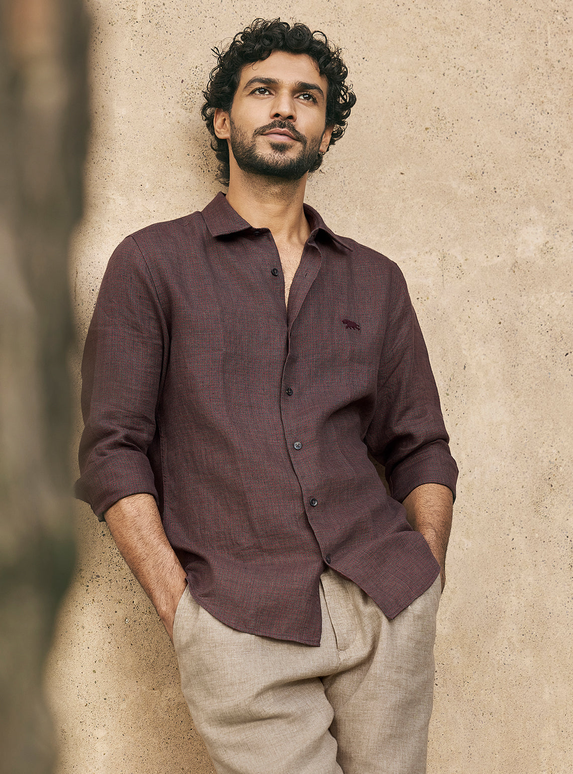 Inferno Black European Linen Check Shirt