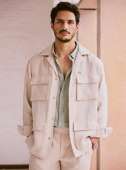 Gallery Beige Linen Jacket