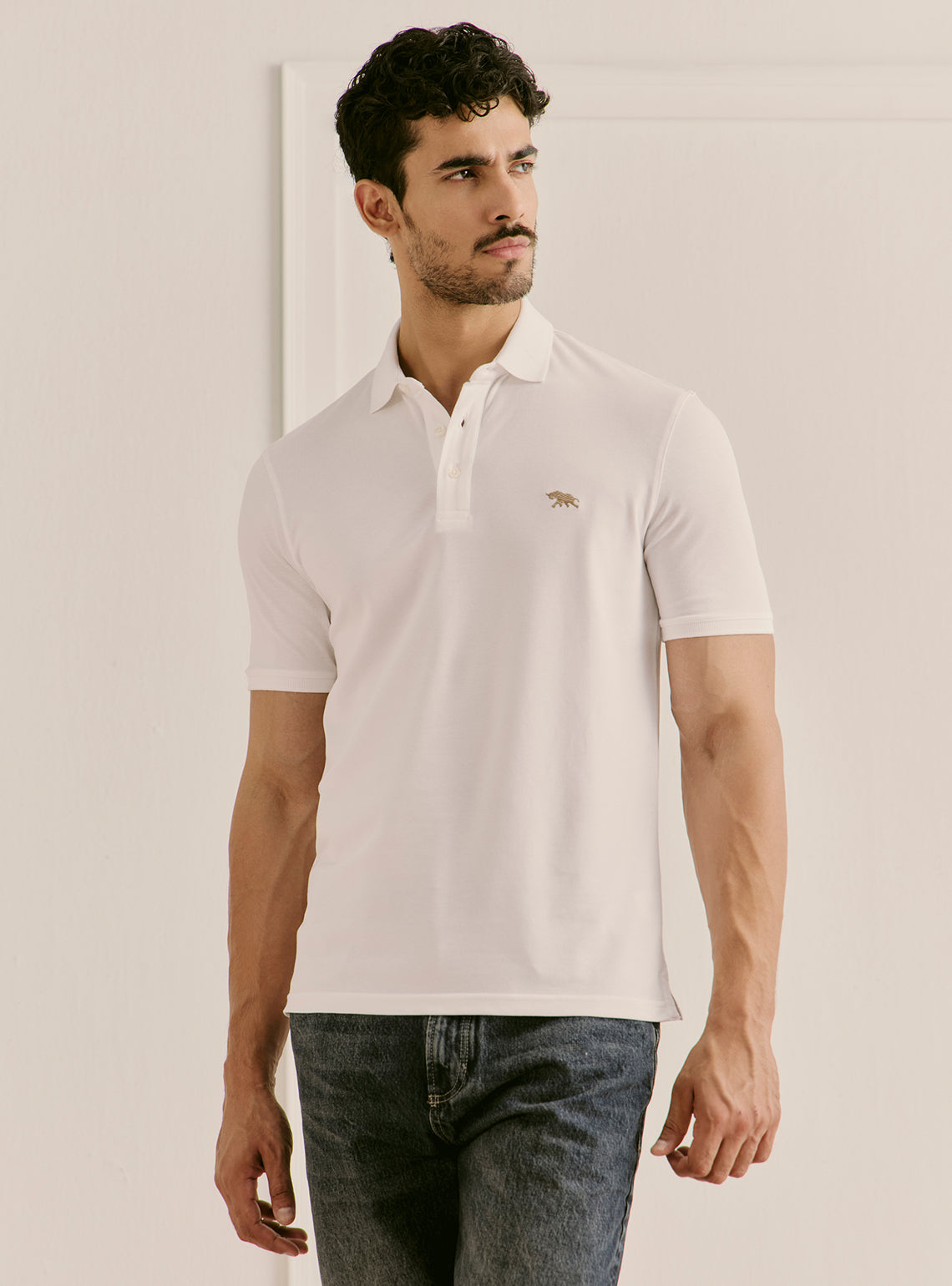 Alto White Pique Polo