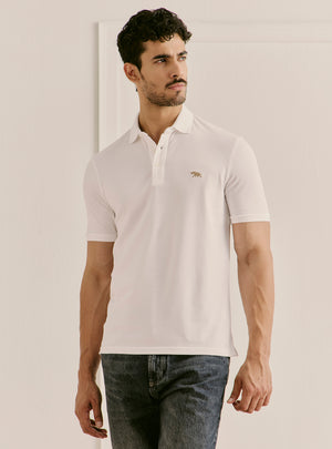 Alto White Pique Polo