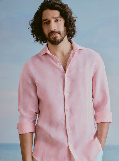 Blush Pink Linen Structure Shirt