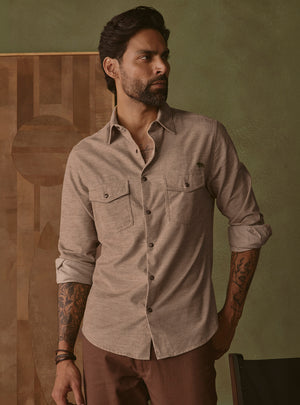 Sandstone Khaki Cotton Corduroy Shirt