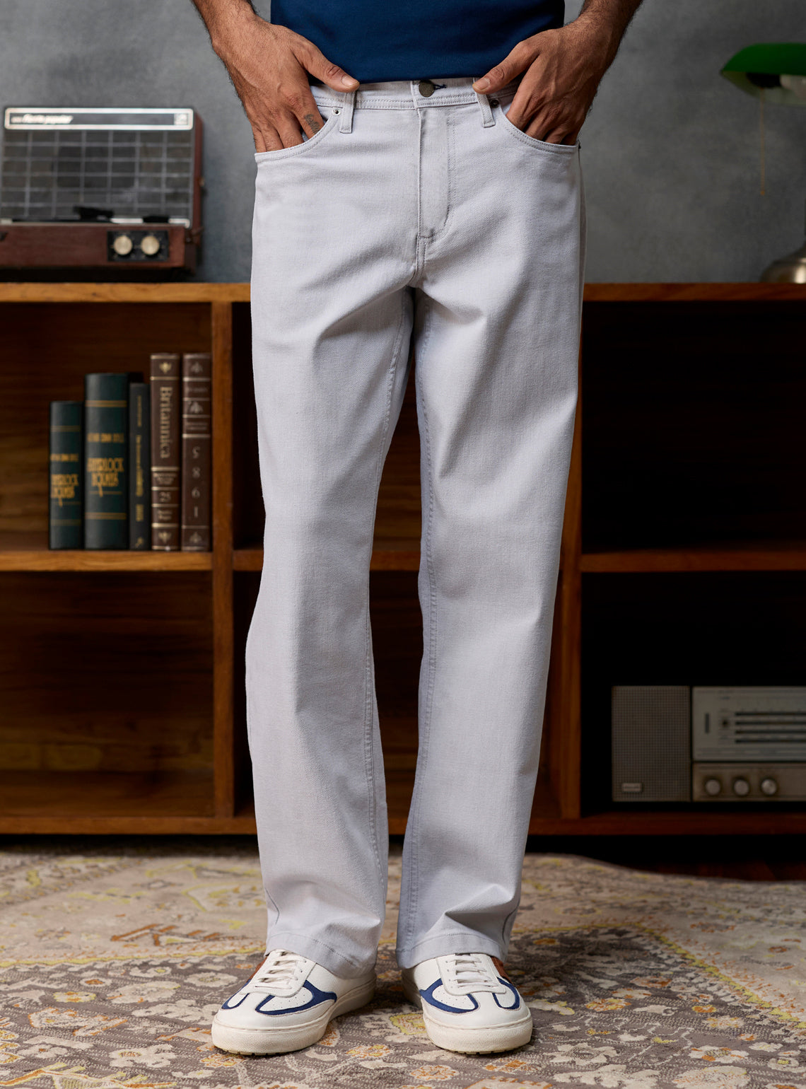 Iron Grey Cotton Viscose Denim Jeans