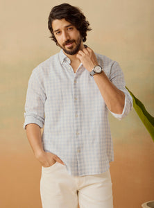 Blue Tide Cotton Check Shirt