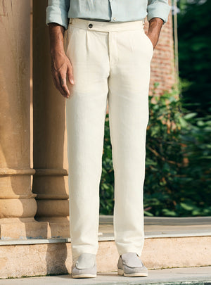 Cream European Linen Pant