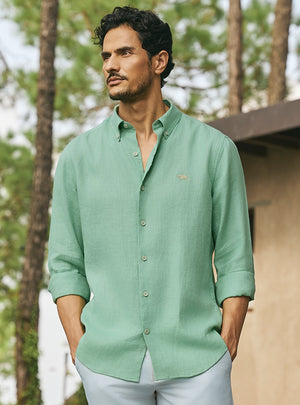 Meadow Mint Green European Linen Shirt