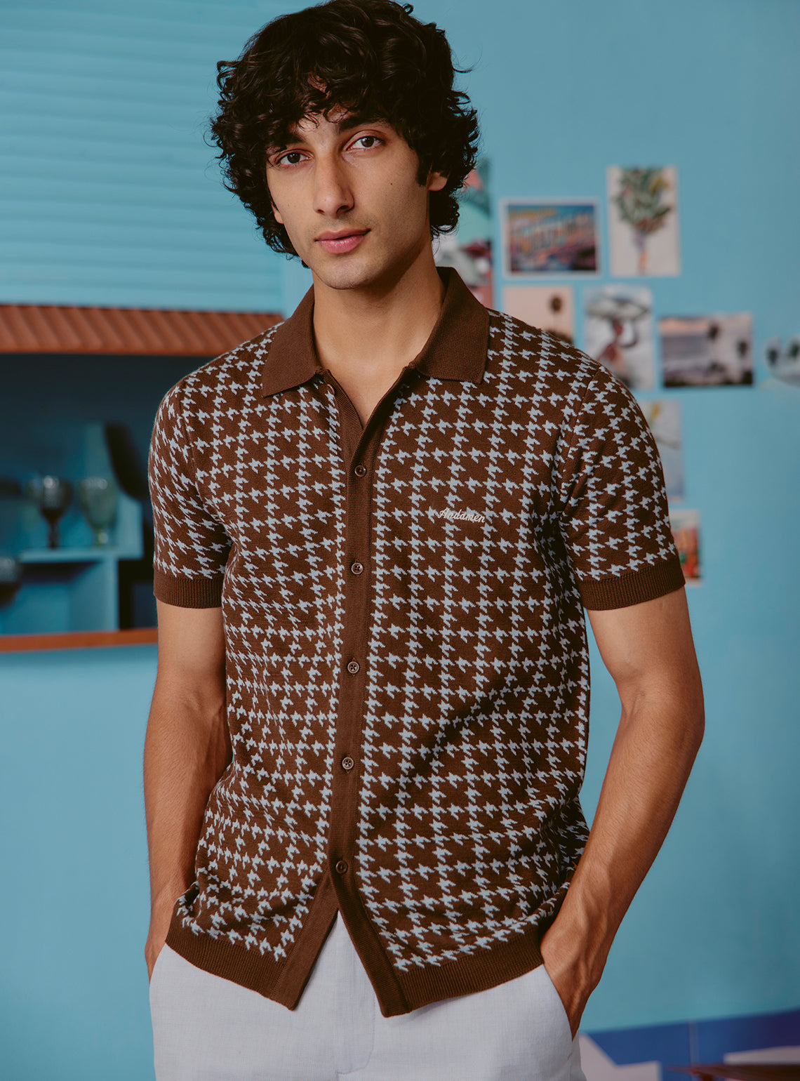 Old Fashioned Brown Cotton Knit Shirt
