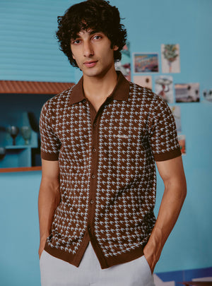 Old Fashioned Brown Cotton Knit Shirt
