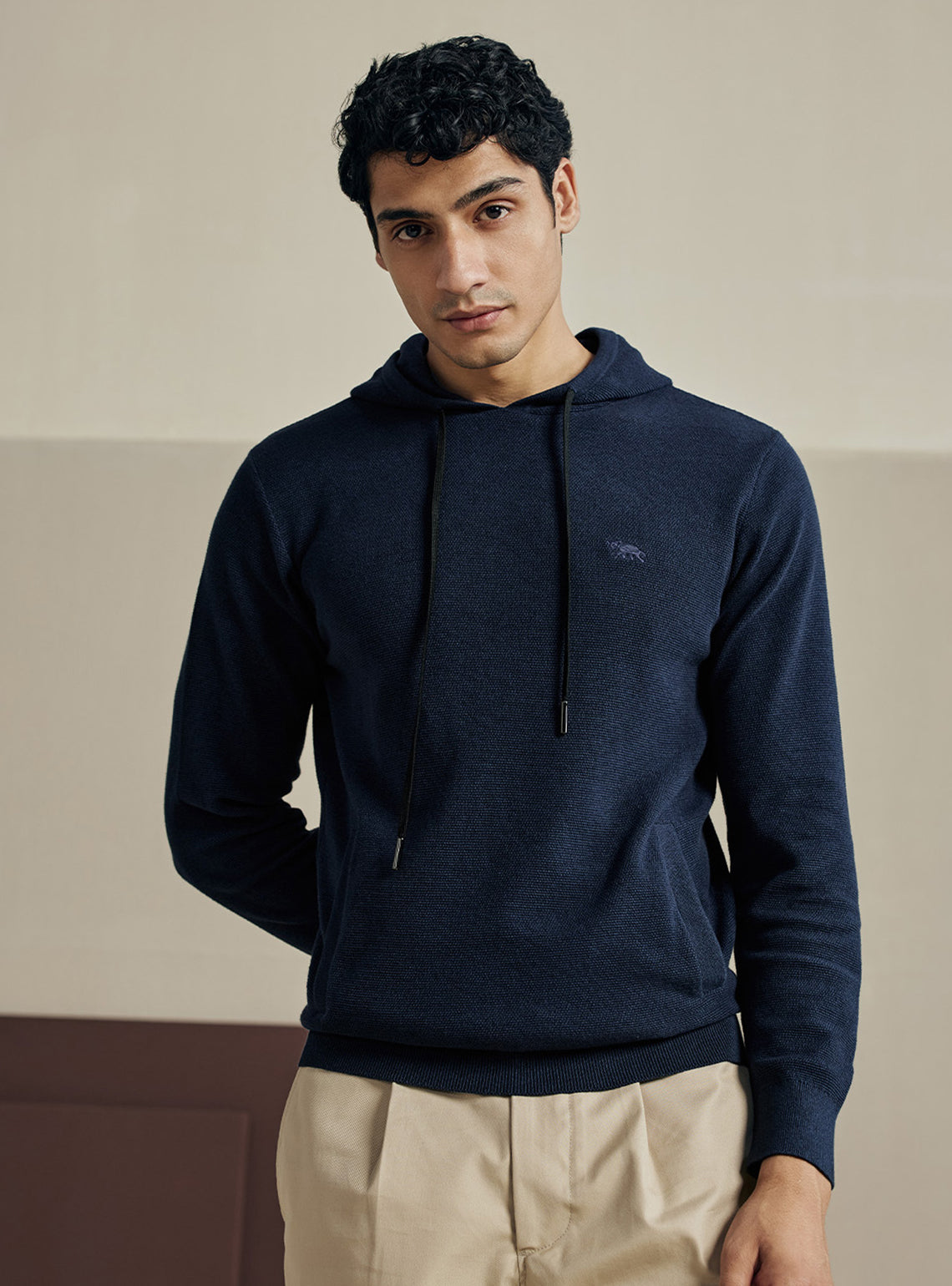Marine Navy Cotton Hoodie