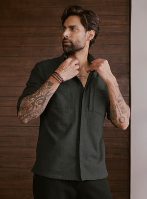 Wilderness Green Cotton Blend Overshirt