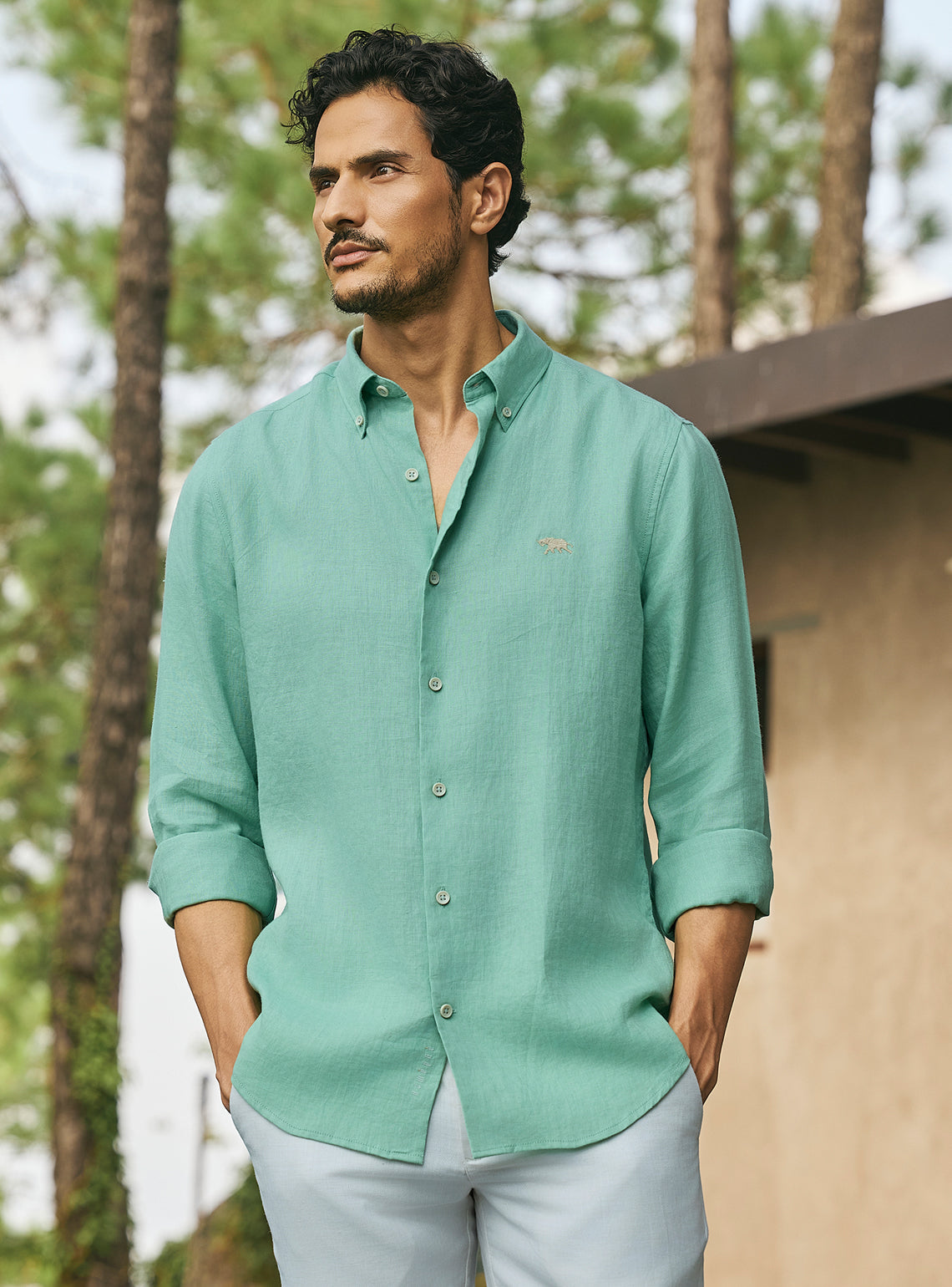 Meadow Mint Green Linen Shirt