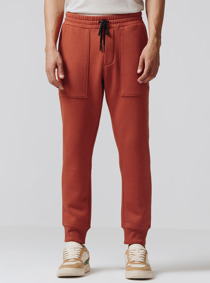Terracotta Rust Cotton Poly Joggers