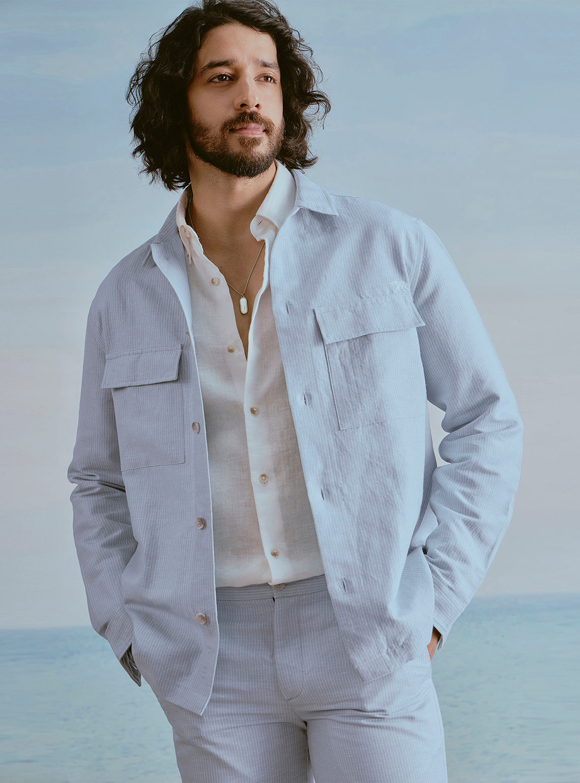 Ocean Blue Stripe Jacket