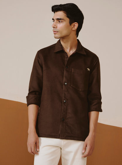 Eclipse Brown Poly Suede Jacket