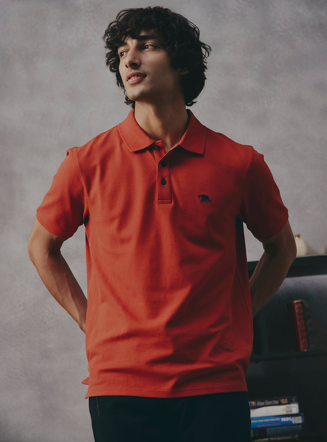 Paprika Rust Cotton Stretch Polo