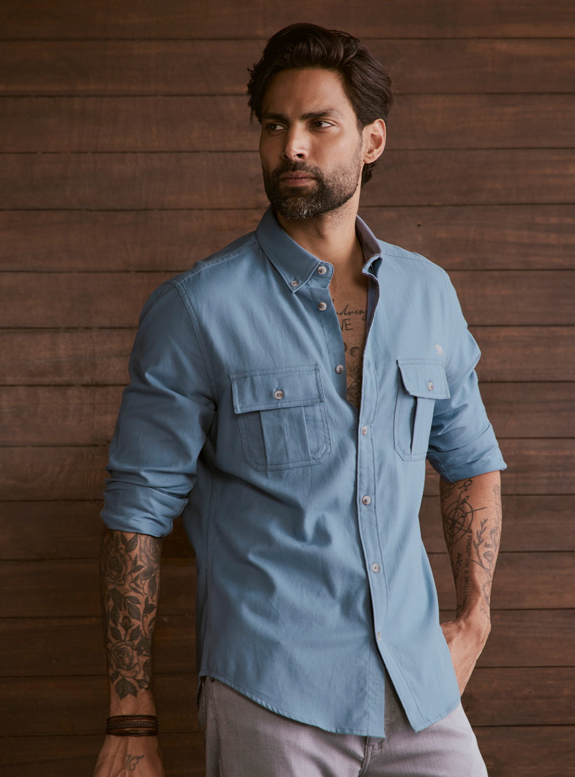 Glacier Blue Explorer Cotton Shirt