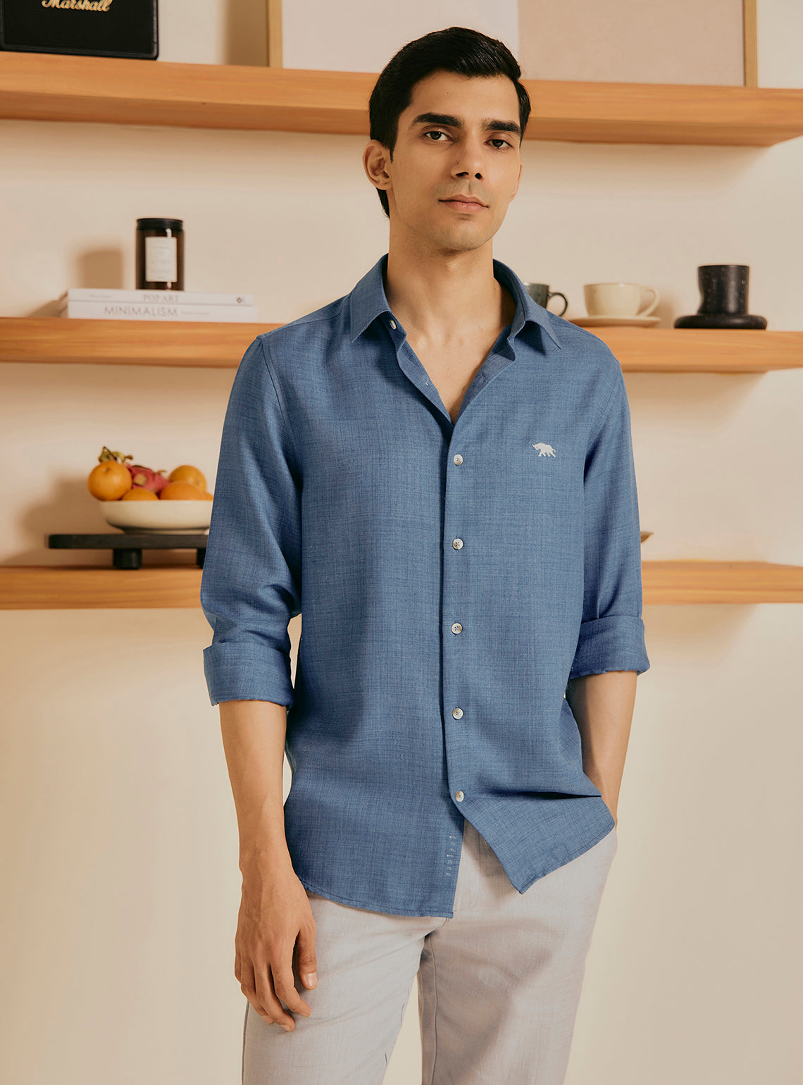Ocean Blue Poly Rich Shirt