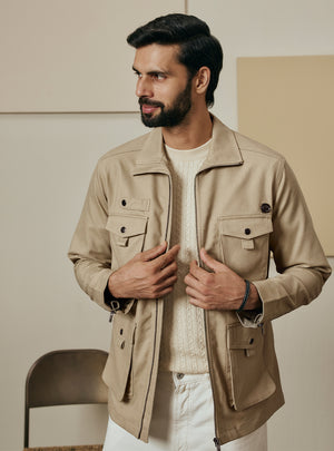Faded Khaki Cotton Triblend Jacket