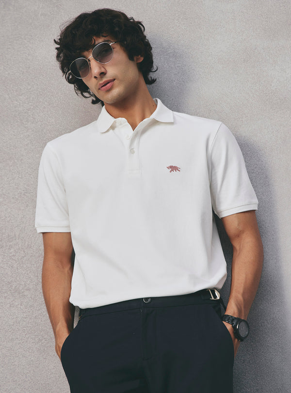 Pure White Pique Polo