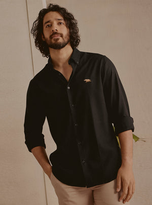 Deep Black Linen Shirt