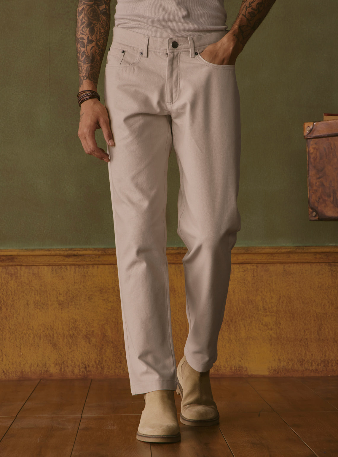 Sandstone Khaki Cotton Trouser