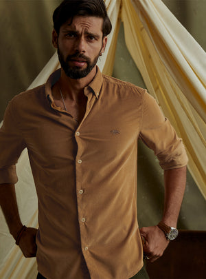 Corbett Sand Corduroy Shirt