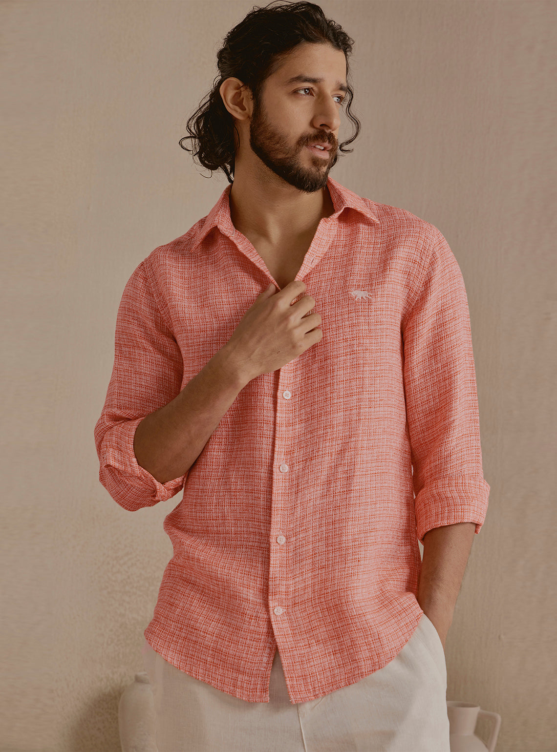 Ember Orange Linen Shirt