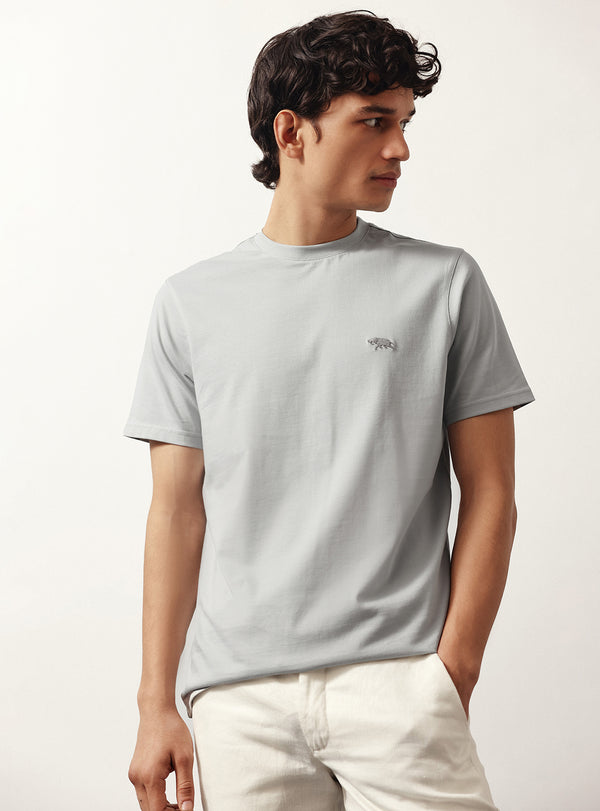 Silver Grey Cotton Crew