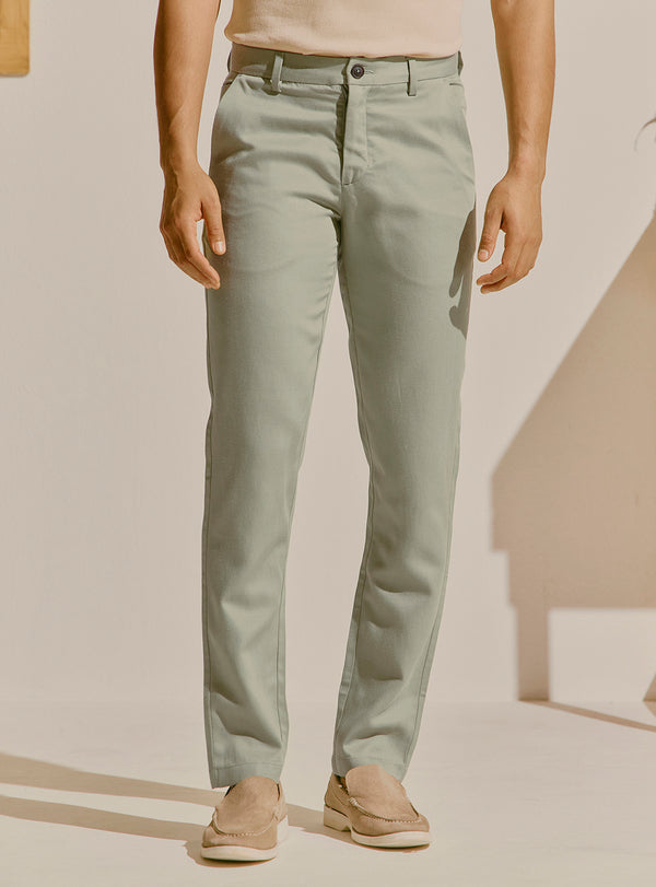 Mallorca Green Lyocell Blend Trouser