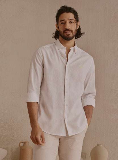 Cloud White Linen Shirt