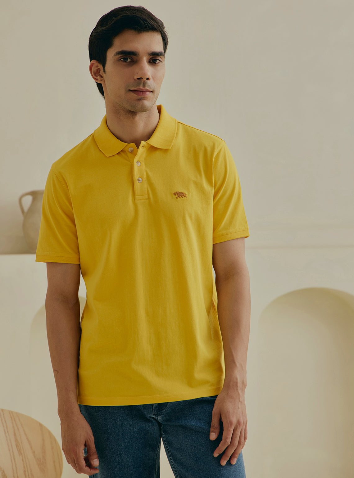 Turmeric Mustard Cotton Polo